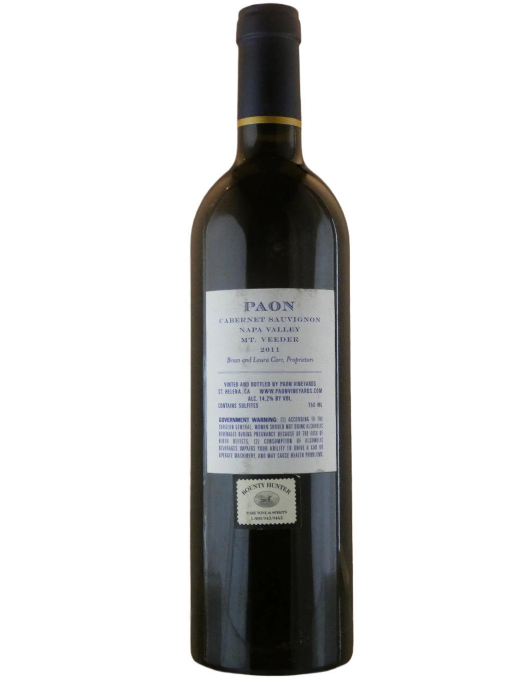 Paon Mt Veder Cabernet Sauvignon - 2011 (750ml)