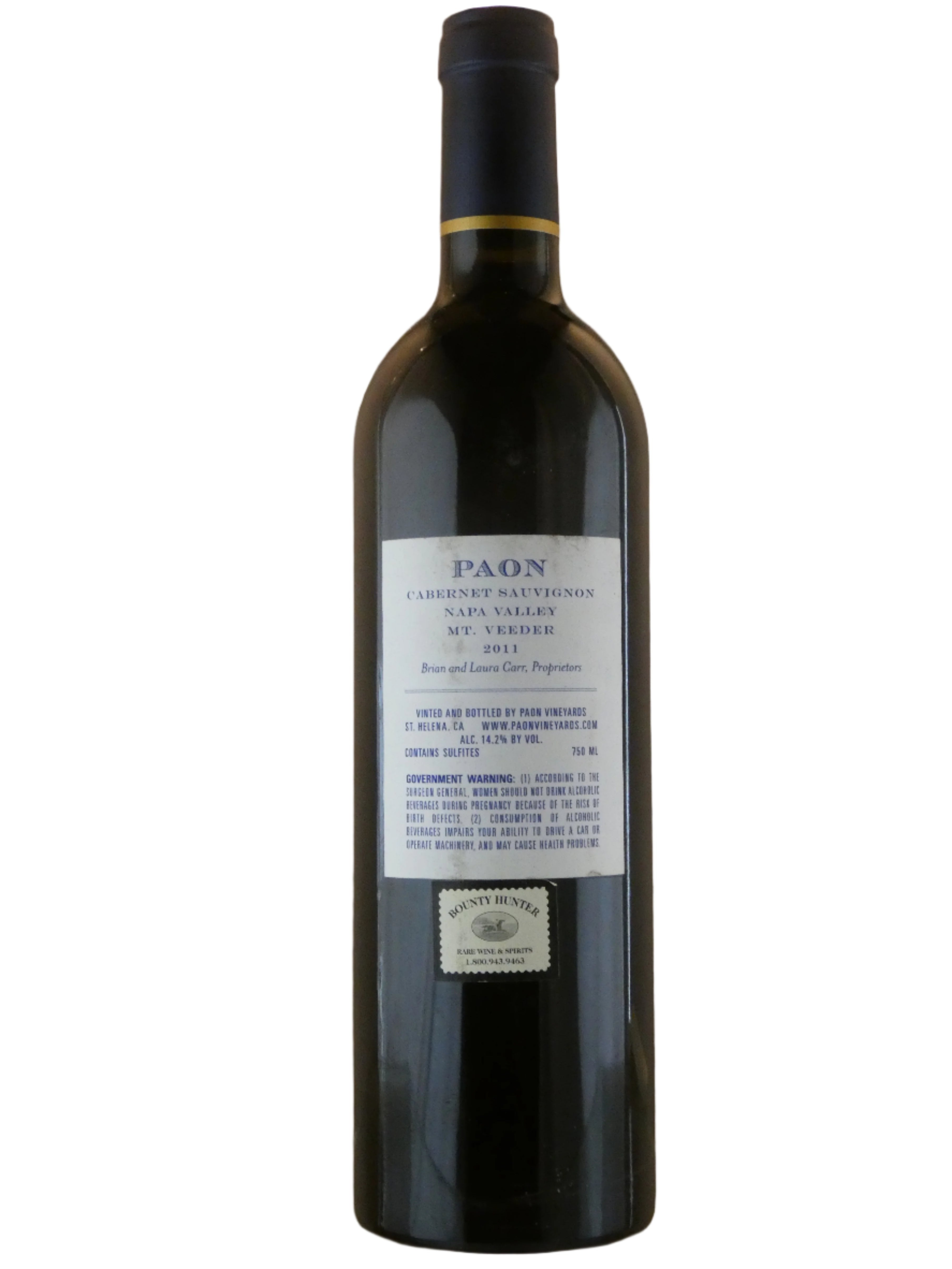 Paon Mt Veder Cabernet Sauvignon - 2011 (750ml)