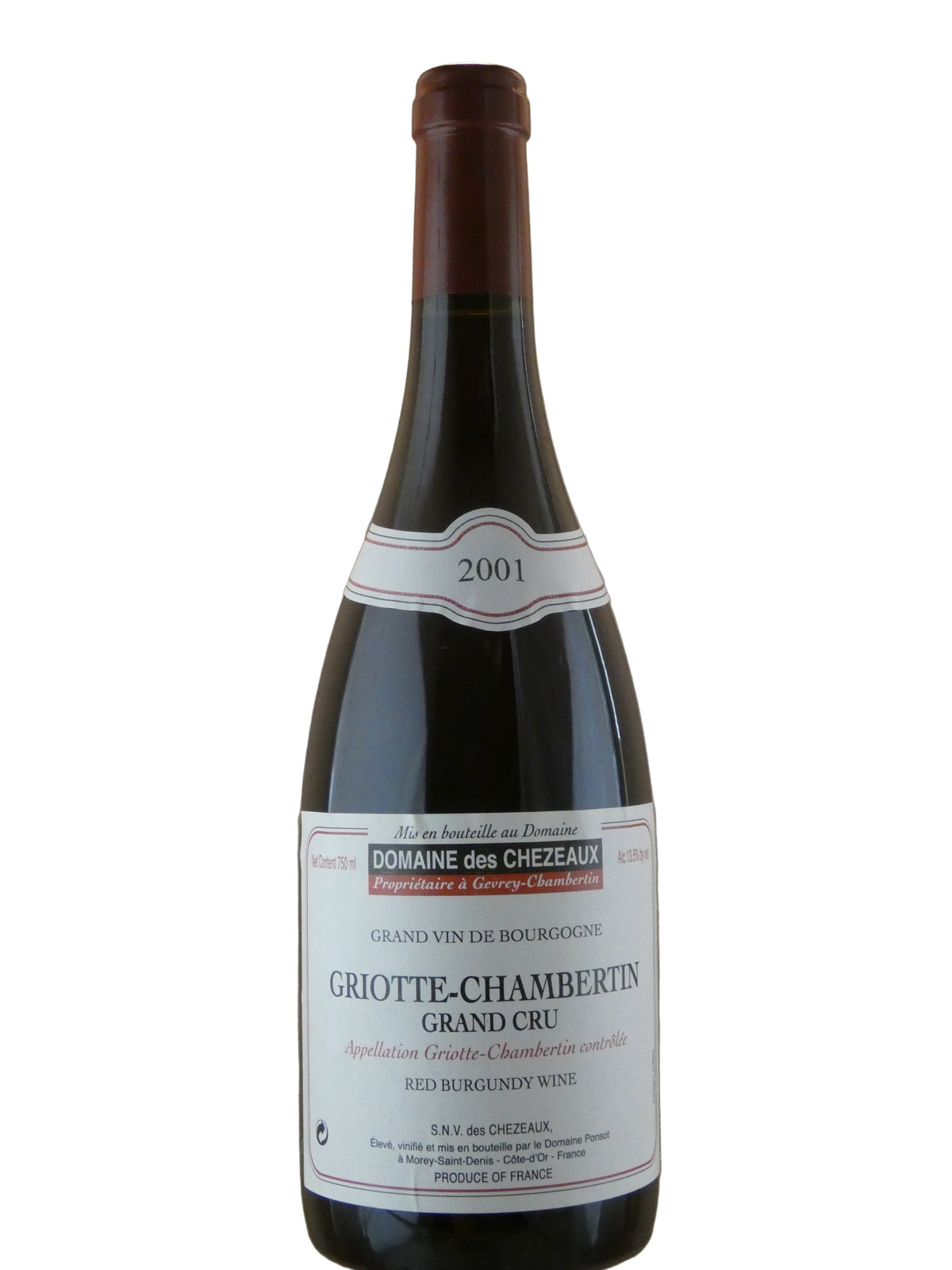 Domaine des Chezeaux Griotte-Chambertin Grand Cru (Ponsot) - 2001 (750ml)