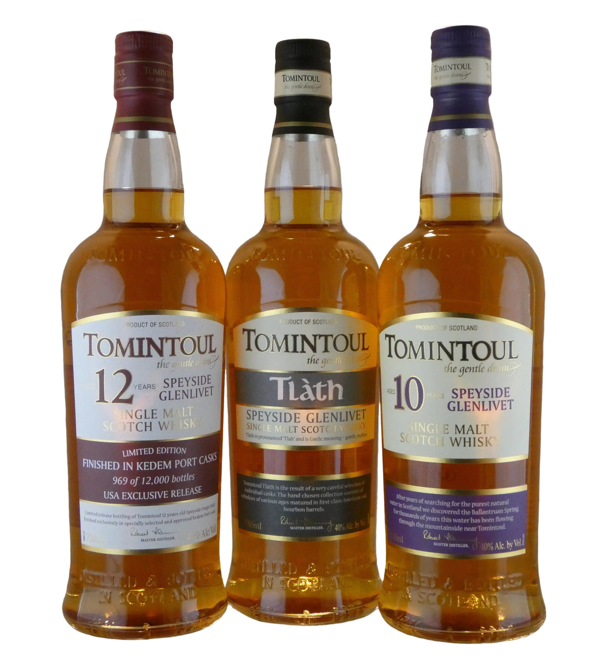 Tomintoul Scotch Whisky 3 Bottle Bundle - (750ml)