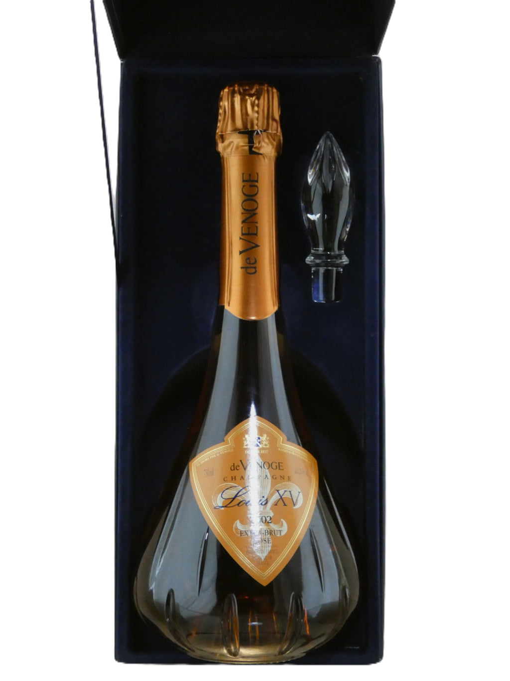 De Venoge Louis XV de Venoge Extra Brut Rose Millesime- 2002 (box, glass stopper) (750ml)