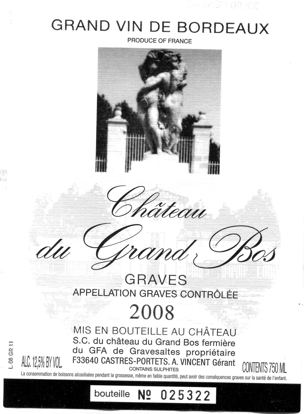 Ch du Grand Bos Graves Rouge - 2016 (750ml)