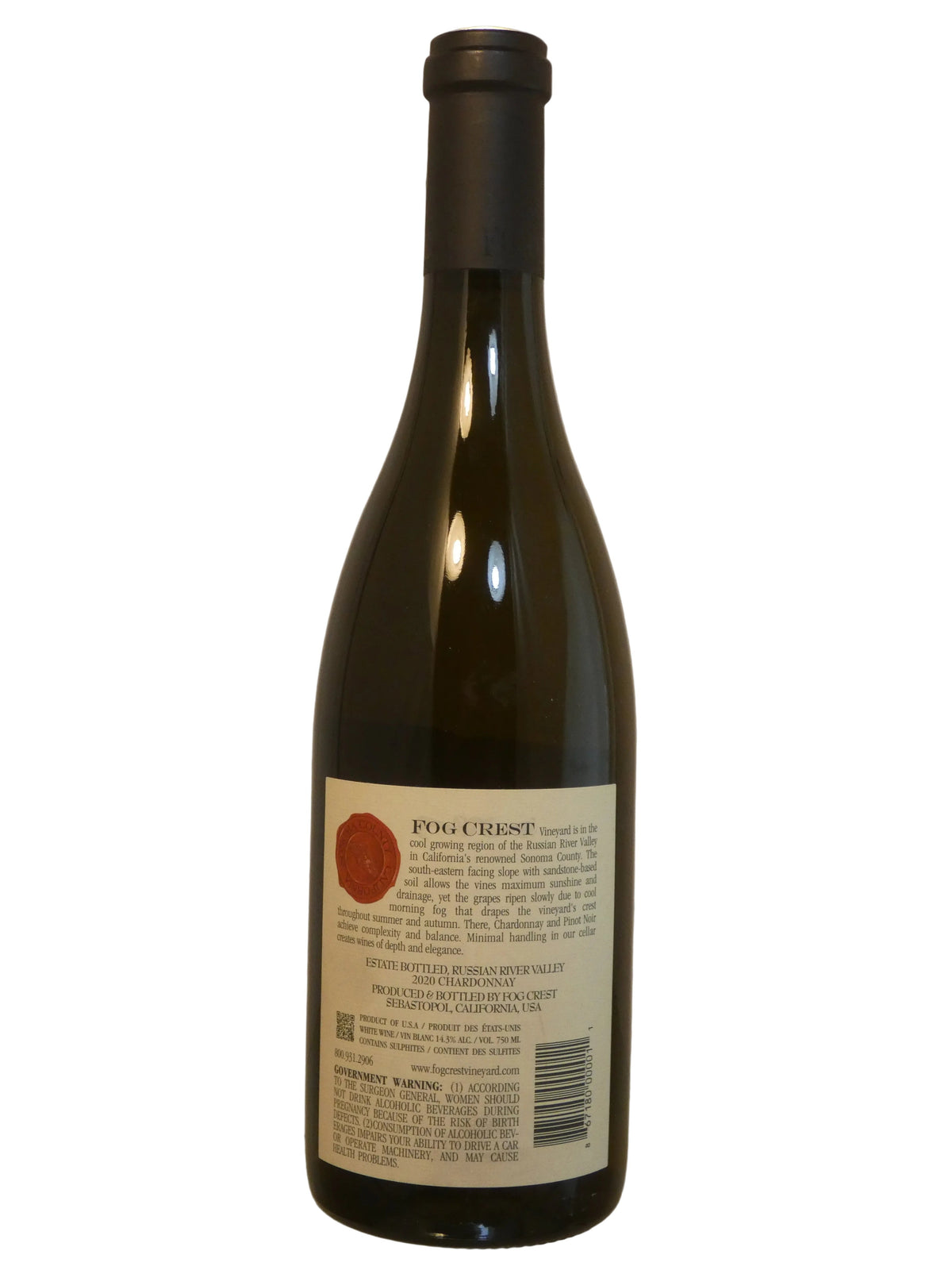 Fog Crest Vineyard Chardonnay - 2020 (750ml)