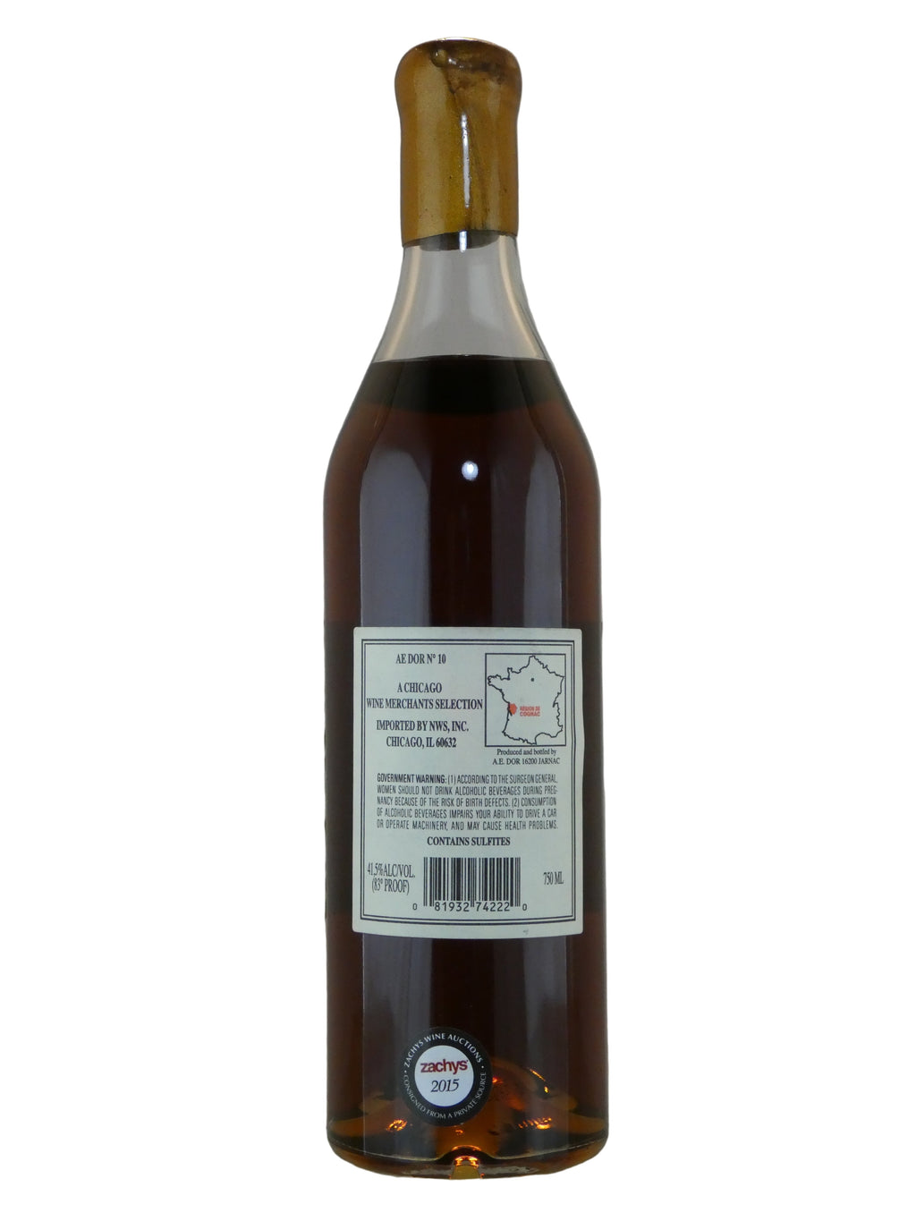 A.E. Dor Vieille Reserve No. 10 Grande Champagne Cognac (no Box) (750ml) DAMAGED CAPSULE