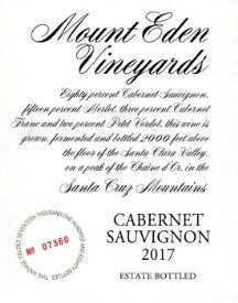 Mount Eden Vineyards Eden Cabernet Sauvignon - 2017 (750ml)