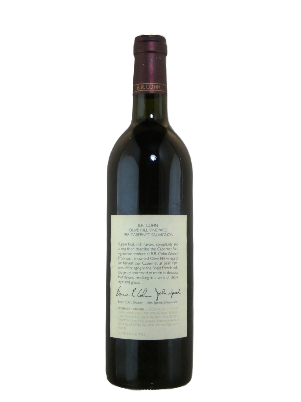 B.R. Cohn Olive Hill VIneyard Cabernet Sauvignon - 1988 (750ml)