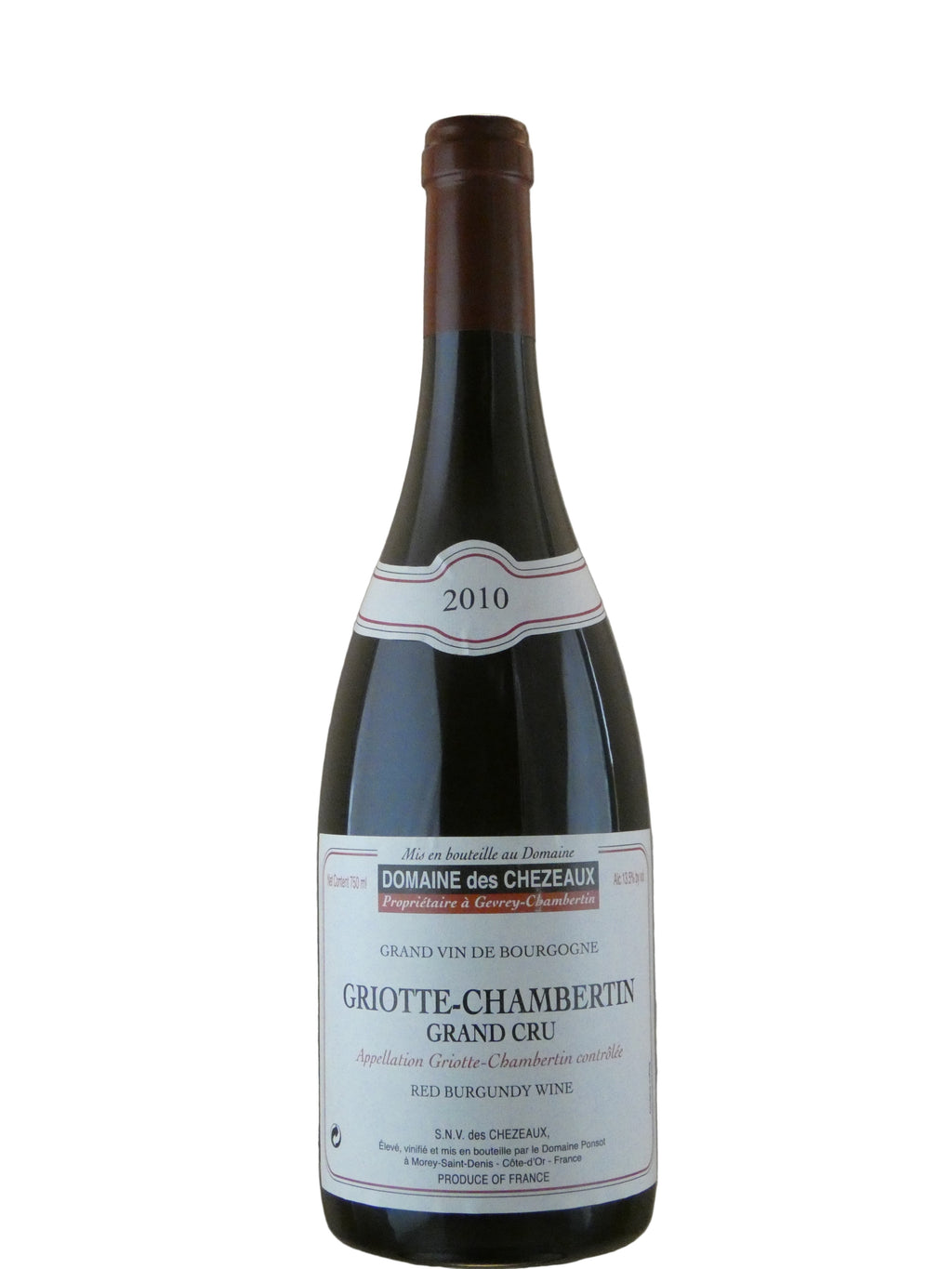 Domaine des Chezeaux Griotte-Chambertin Grand Cru (Ponsot) - 2010 (750ml)