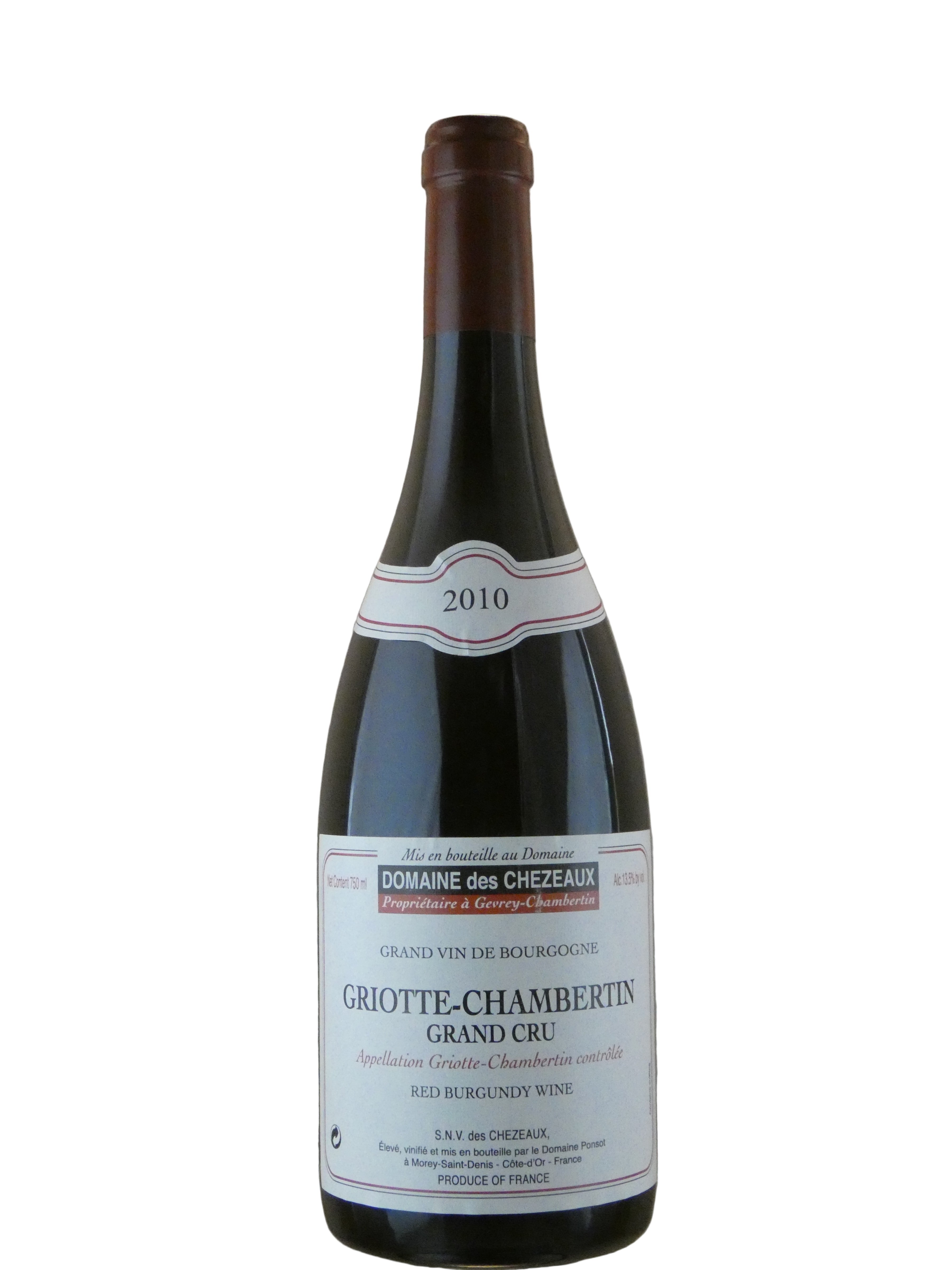 Domaine des Chezeaux Griotte-Chambertin Grand Cru (Ponsot) - 2010 (750ml)