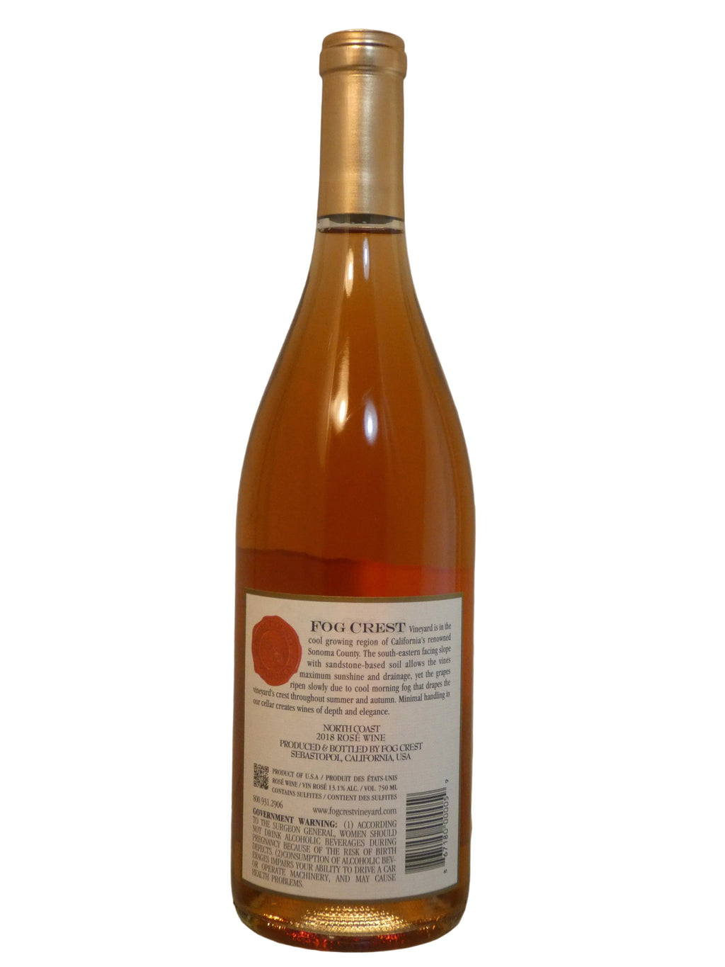 Fog Crest Vineyard Rosé - 2018 (750ml)