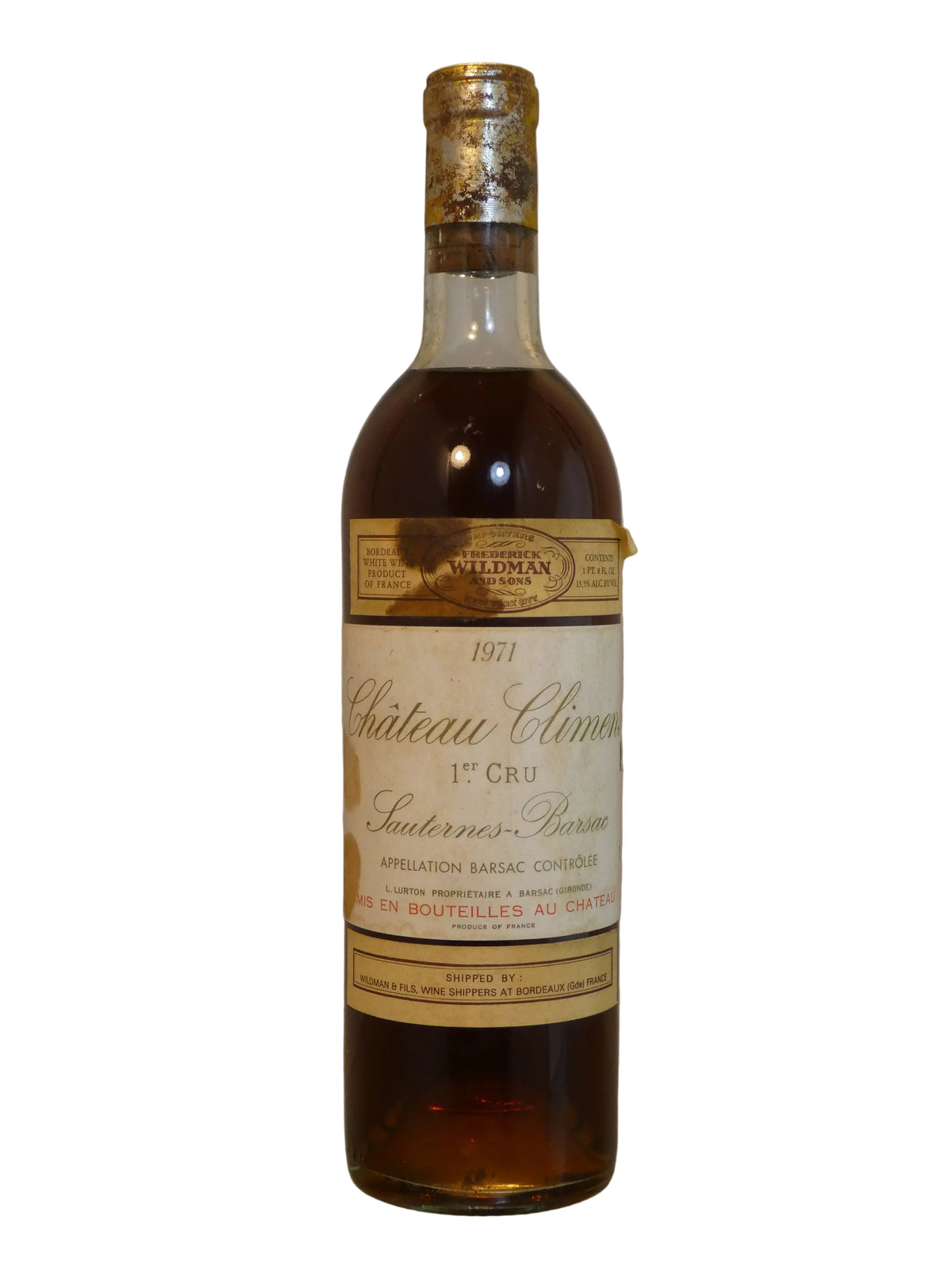Climens (Corroded Cap, Very High Shoulder Fill) - 1971 (750ml)