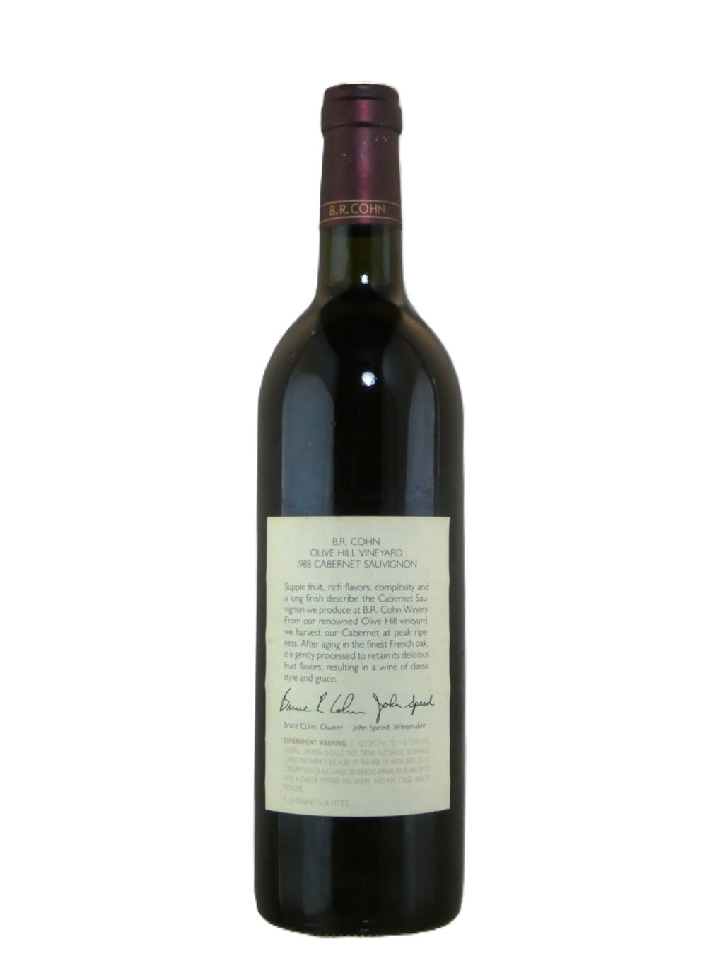 B.R. Cohn Olive Hill VIneyard Cabernet Sauvignon - 1988 (750ml)