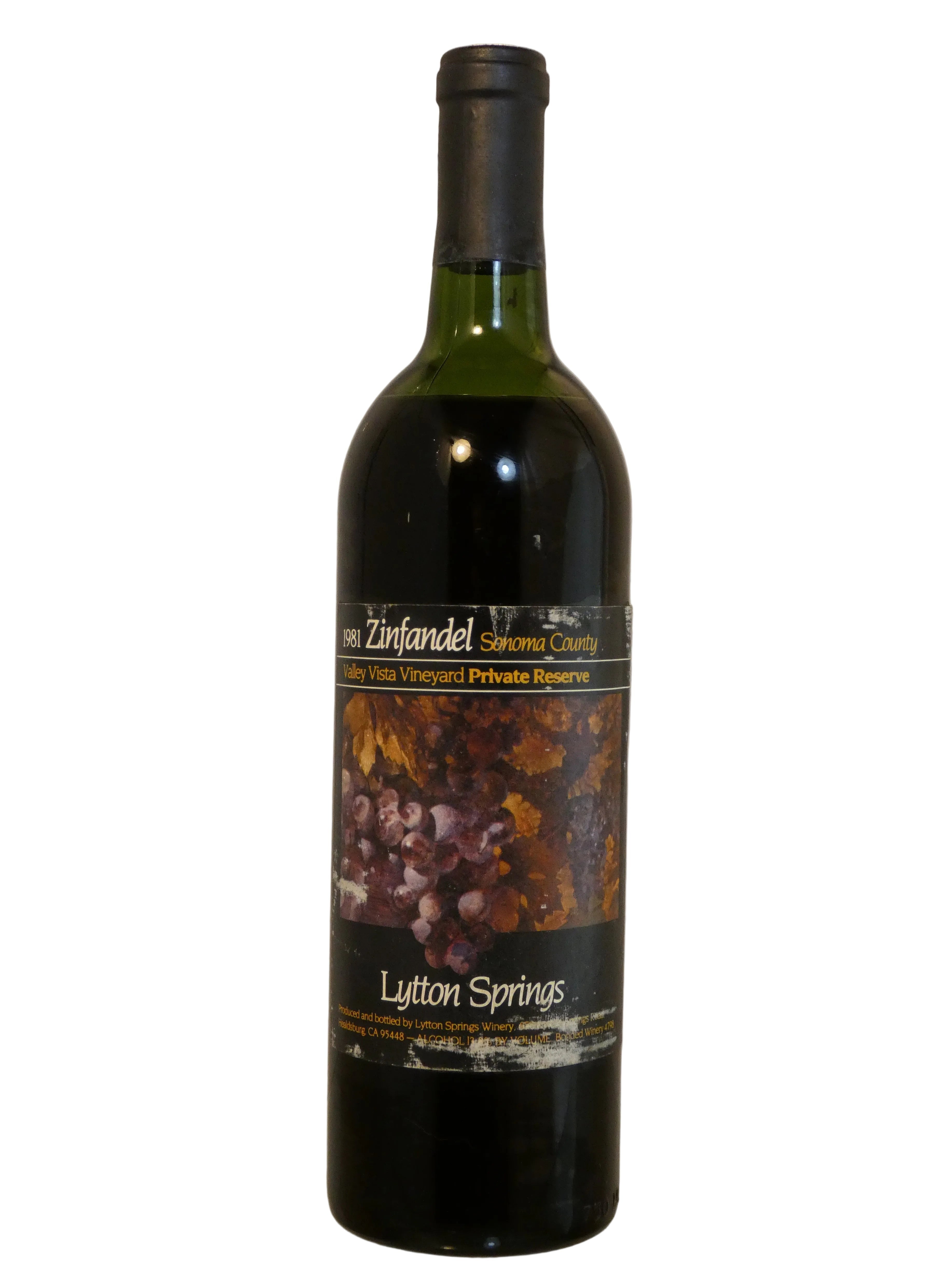 Lytton Springs Winery Valley Vista Vineyard Private Reserve Zinfandel (High Mid Shoulder) - 1981 (750ml)