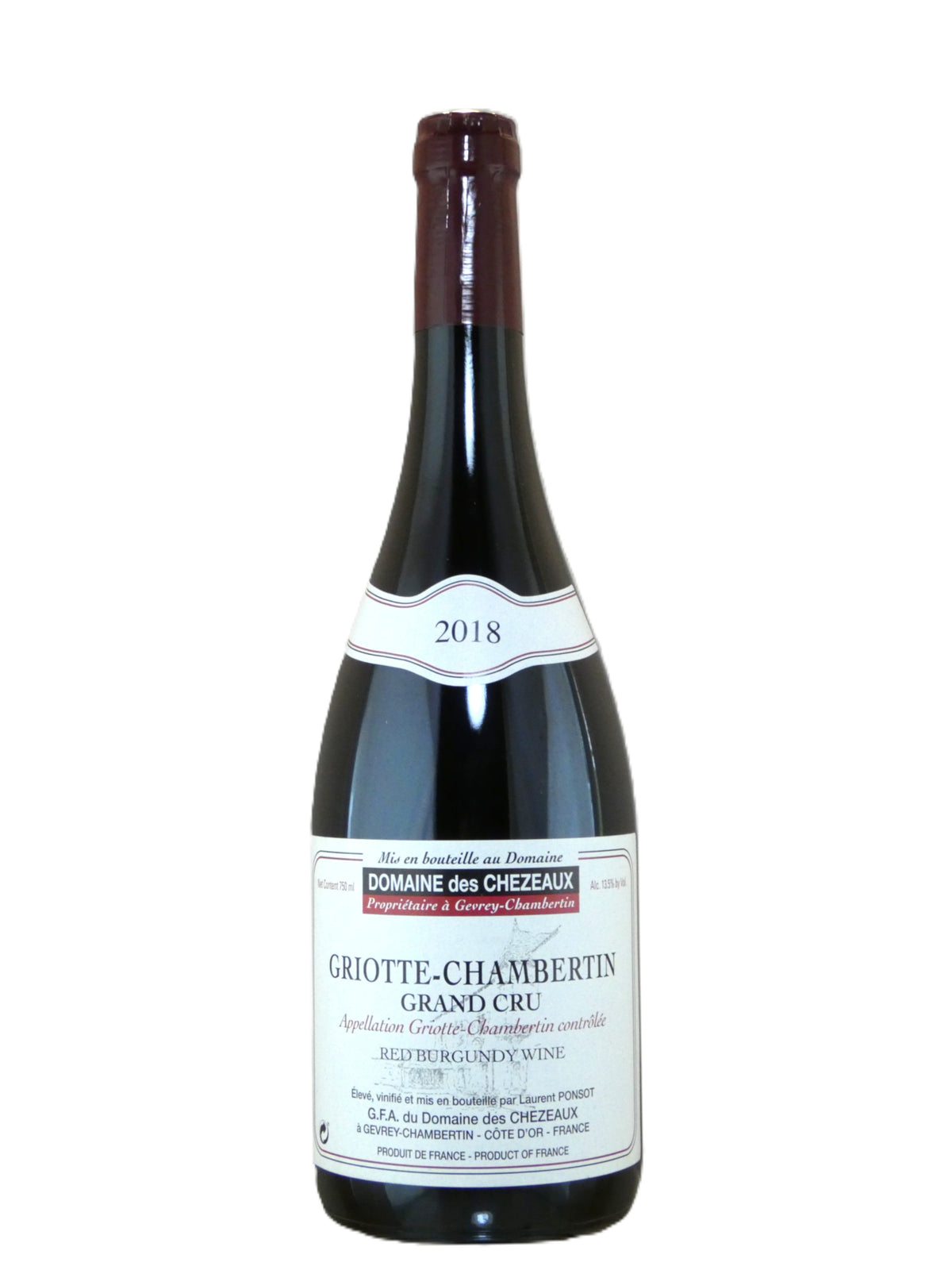 Domaine des Chezeaux Griotte-Chambertin Grand Cru (Ponsot) - 2018 (750ml))