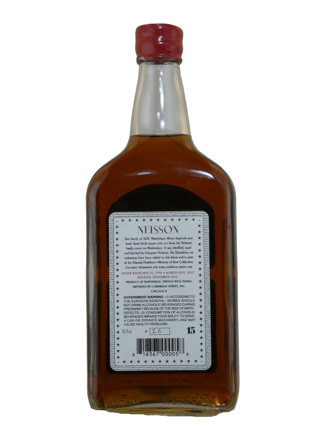 Thieubert-Carbet Neisson 15 Year Old Rhum Agricole (Under Wood May 1996 - Agreed September 2011 - Bottled September 2012) (1L)