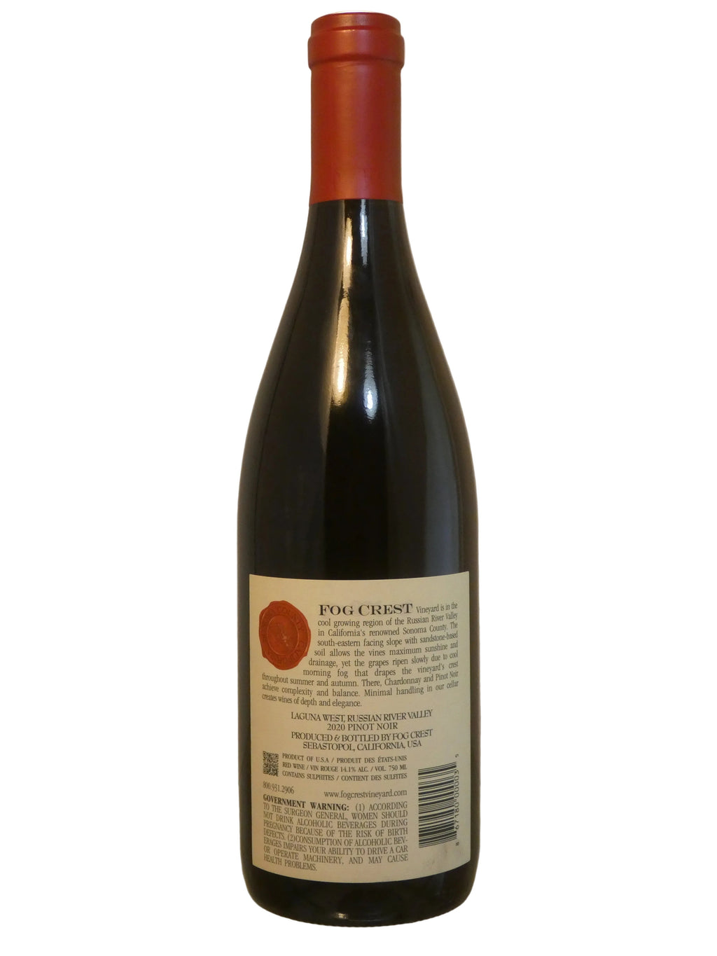 Fog Crest Vineyard Laguna West Pinot Noir - 2020 (750ml)