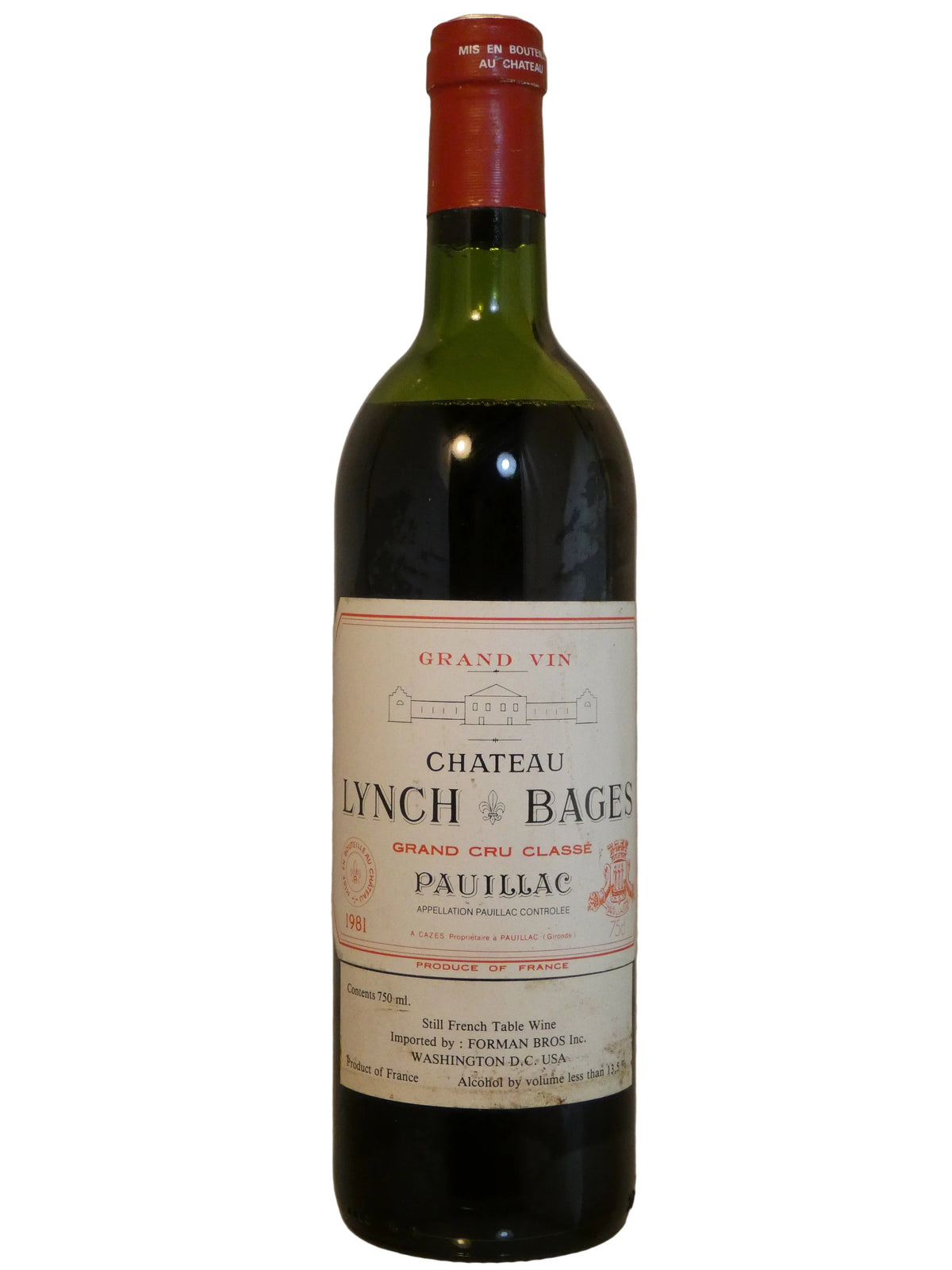 Lynch Bages -(High-Mid shoulder Fill) 1981 (750ml)