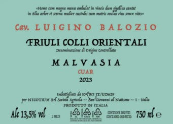 Luigino Balozio Malvasia Cuar - 2023 (750ml)