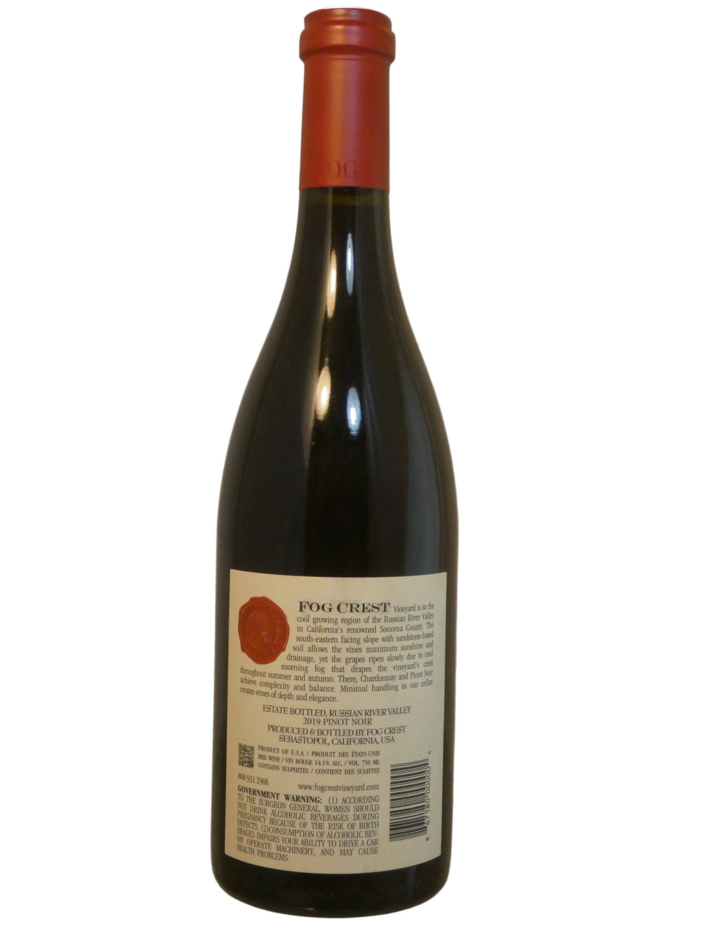 Fog Crest Estate Vineyard Pinot Noir - 2019 (750ml)