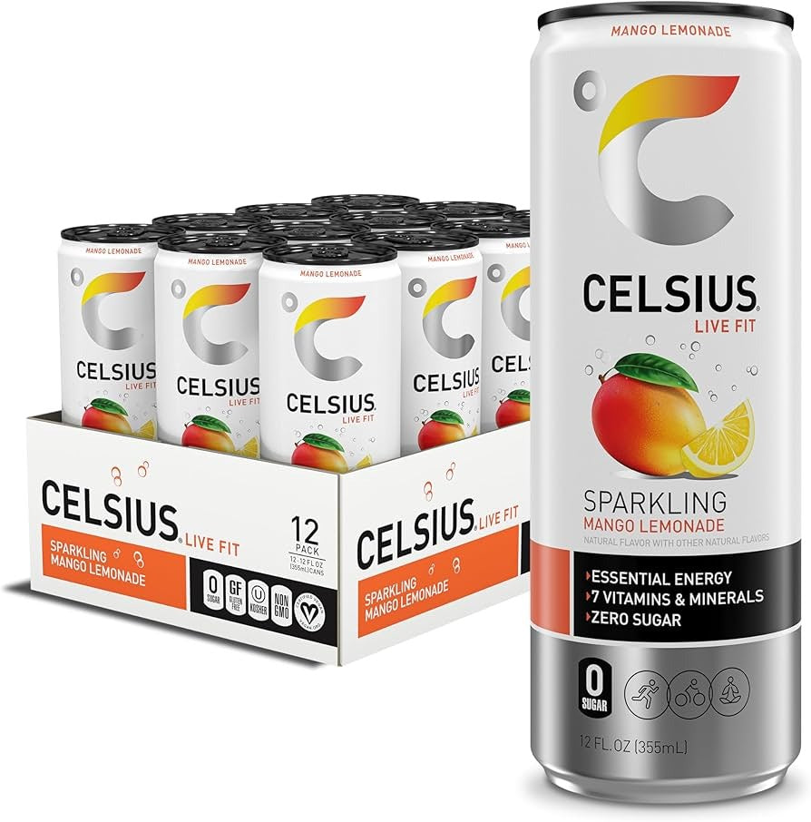 Celsius Mango Lemonade Sparkling (12oz Can)