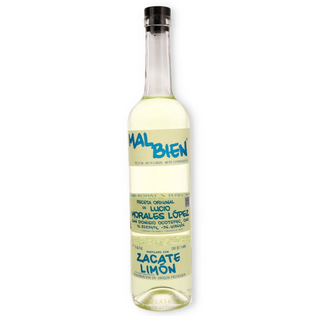 Mal Bien Zacate Limon 100% Agave Angustifolia Mezcal Artesanal (750ml)