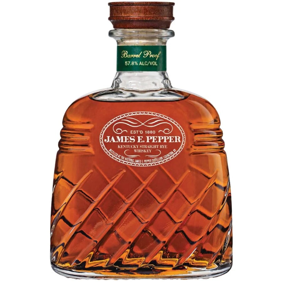 James E. Pepper Decanter Barrel Proof Straight Rye Whiskey (750ml)