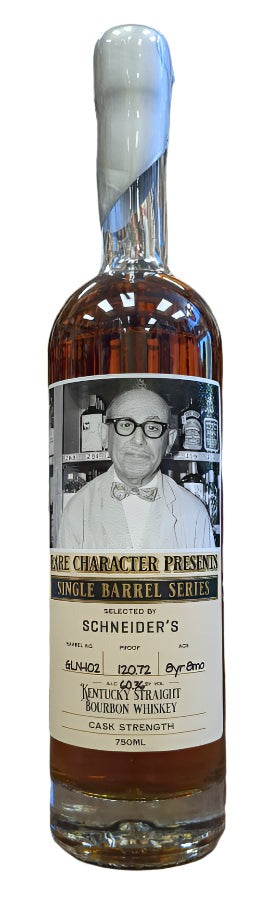 Rare Character Straight Bourbon Whiskey 8-years 8-months GLN-102 Schneiders Barrel Pick 120.72proof (750ml)