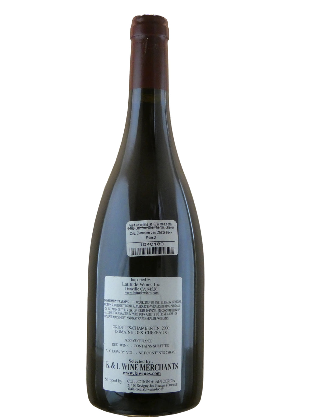 Domaine des Chezeaux Griotte-Chambertin Grand Cru (Ponsot) - 2000 (750ml)