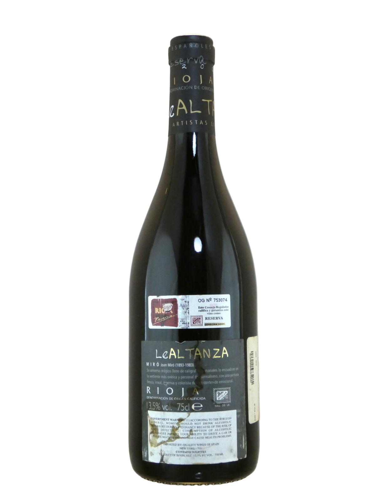 Altanza Lealtanza Coleccion de Artistas 'Miro' Reserva - 2001 (750ml)