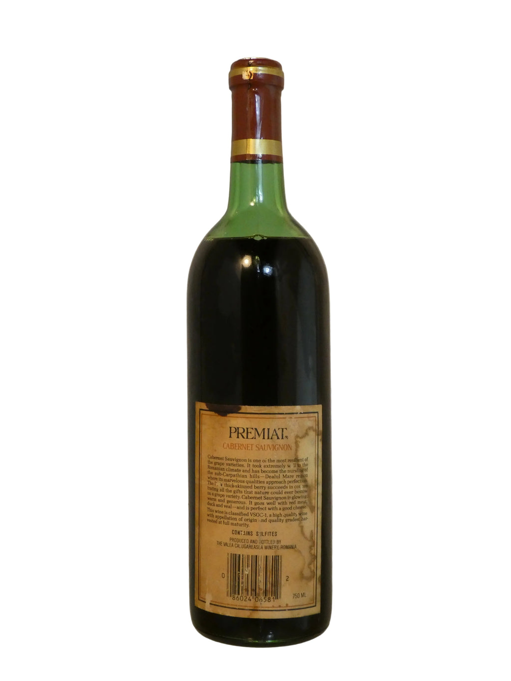 Premiat Cabernet Sauvignon (Romania) (Mid shoulder/torn label) - 1983 (750ml)