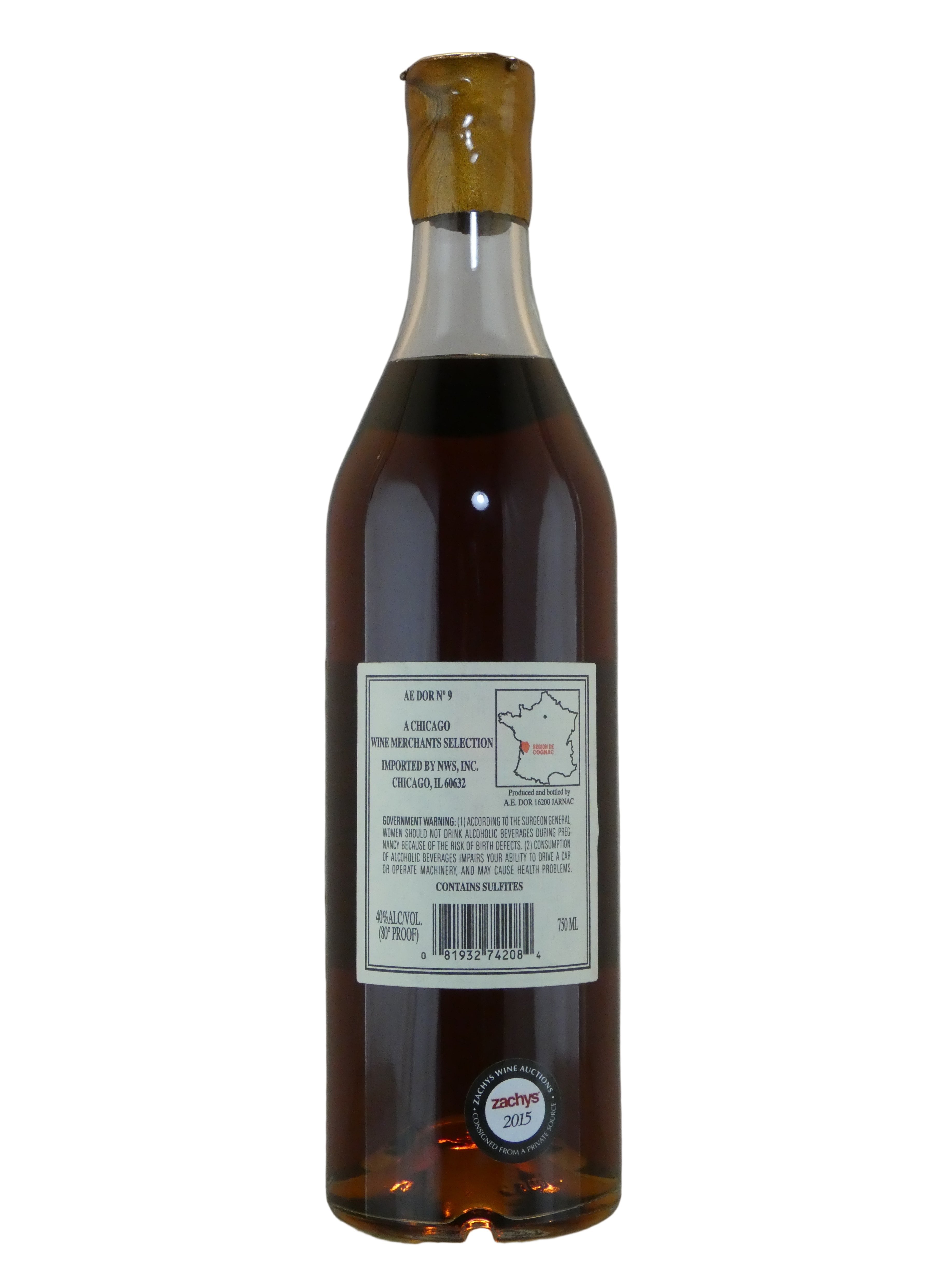 A.E. Dor Vieille Reserve No. 9 Grande Champagne Cognac (no Box) (750ml) (A Chicago Wine Markets Selection)