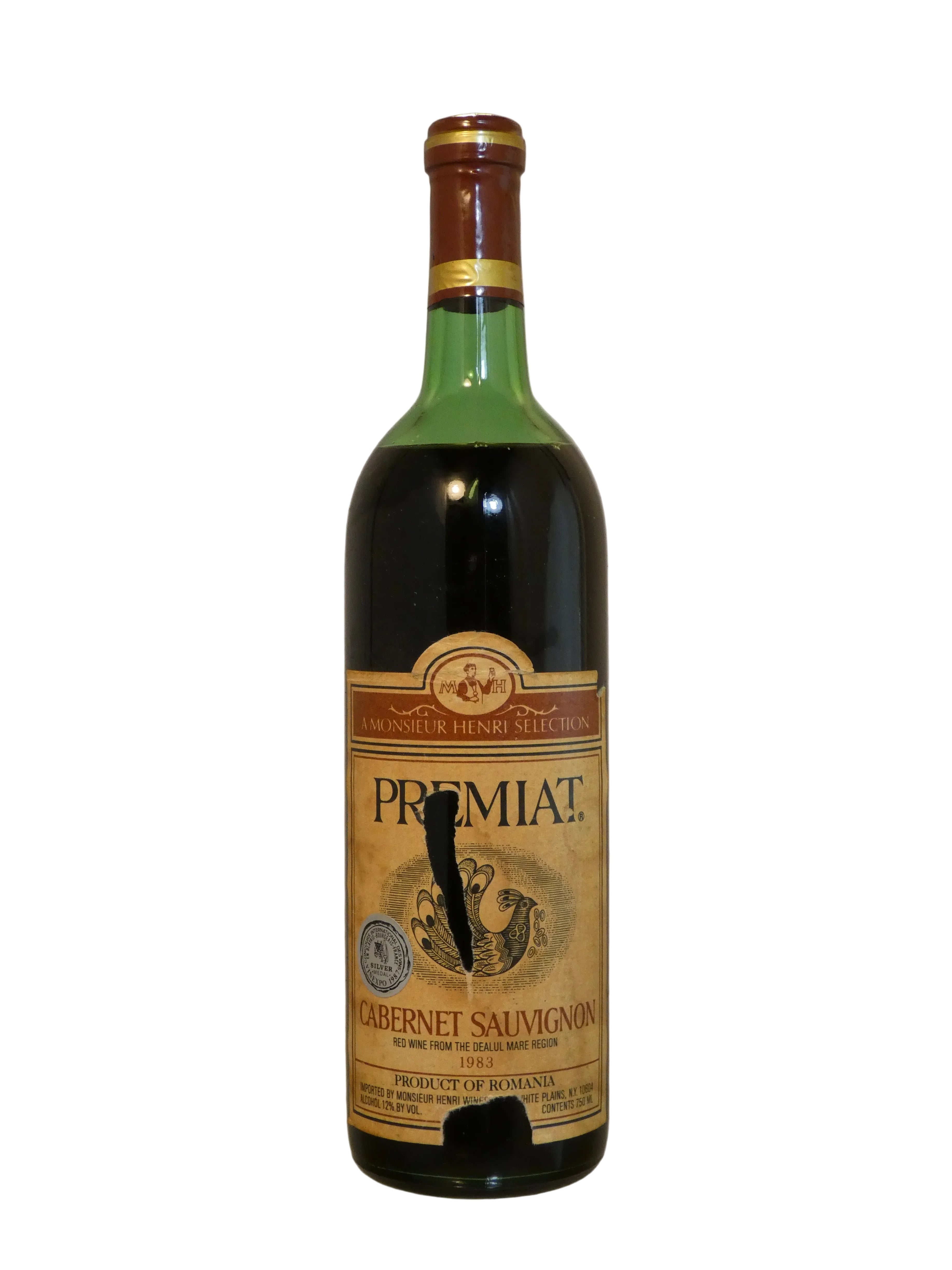 Premiat Cabernet Sauvignon (Romania) (Mid shoulder/torn label) - 1983 (750ml)