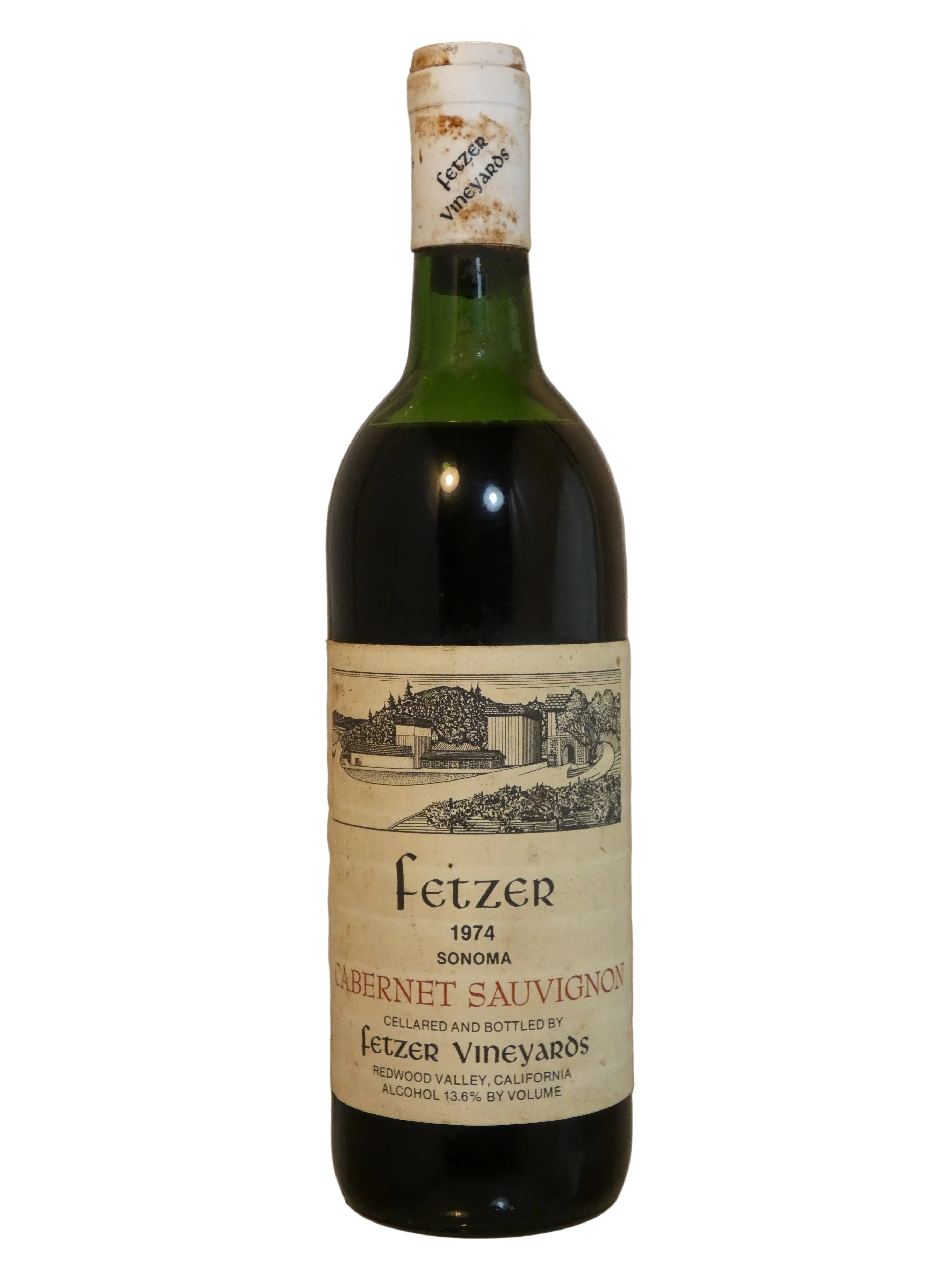 Fetzer Sonoma Cabernet Sauvignon -1974 (Top Shoulder Fill, light Foil Corrosion) (750ml)
