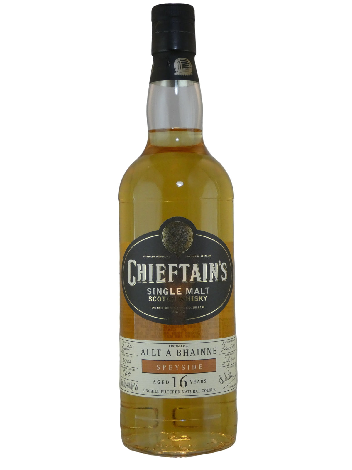 Chieftain's Single Malt Whisky Allt-A-Bhainne 16 Year Old (750ml)