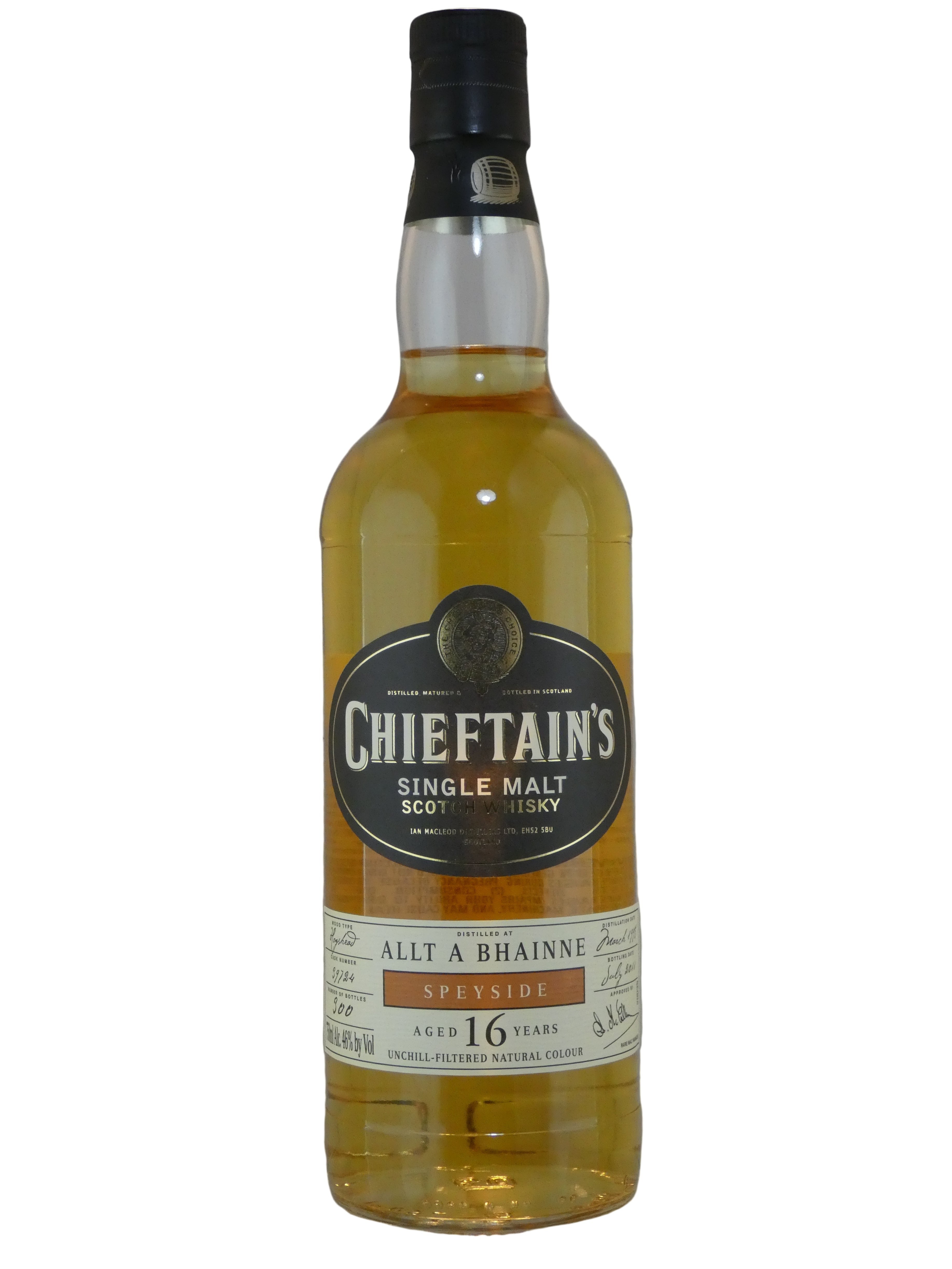 Chieftain's Single Malt Whisky Allt-A-Bhainne 16 Year Old (750ml)