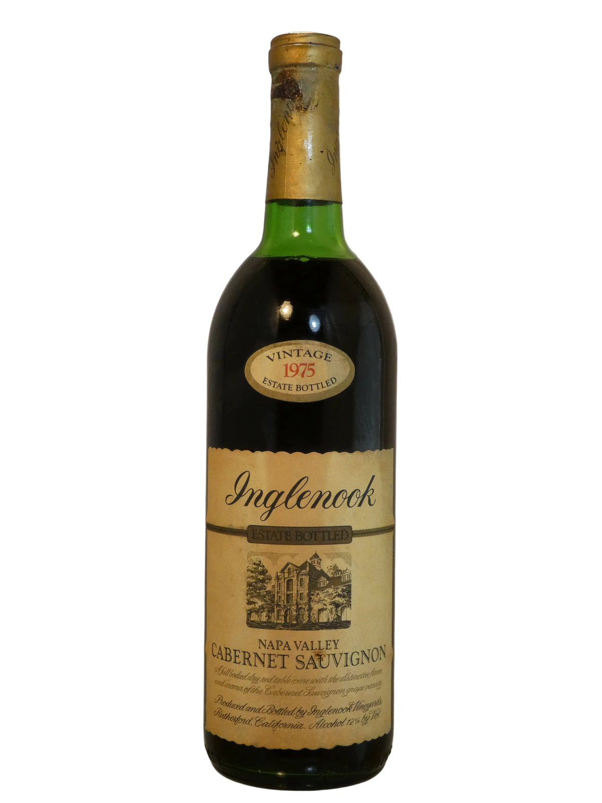 Inglenook Cabernet Sauvignon (Damaged Cap, High Shoulder Fill)- 1975 (750ml)